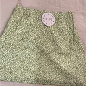 Green Floral Women's Skirt